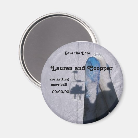 SKI-LIEBE - Speichern des Datums-Magneten Magnet (Vorderseite/Rückseite)