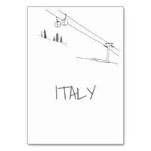 Ski-Liebhaber in der Liebe Luftseilbahn Berggipfel Tischnummer