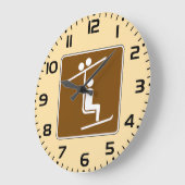 Ski Lift Symbol Rustic Winter Sports Icon Große Wanduhr (Winkel)