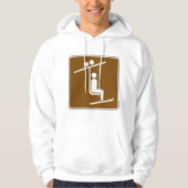 Ski Lift Symbol Rustic Winter Sports Icon Hoodie (Vorderseite)