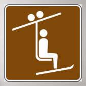 Ski Lift Symbol Rustic Winter Sports Icon Poster (Vorne)