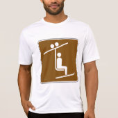 Ski Lift Symbol Rustic Winter Sports Icon T-Shirt (Vorderseite)