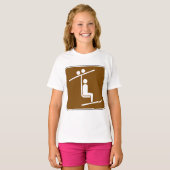 Ski Lift Symbol Rustic Winter Sports Icon T-Shirt (Vorne ganz)