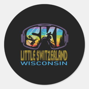 Ski Little Switzerland Wisconsin Skiferien Runder Aufkleber