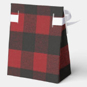 Ski Lodge Elche Kariert Holiday Empfang Party Geschenkschachtel (Rückseite)