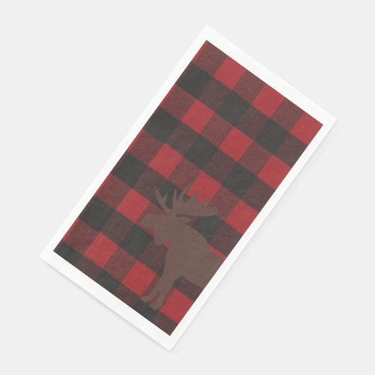 Ski Lodge Elche Karierte Feier Serviette (Ecke)