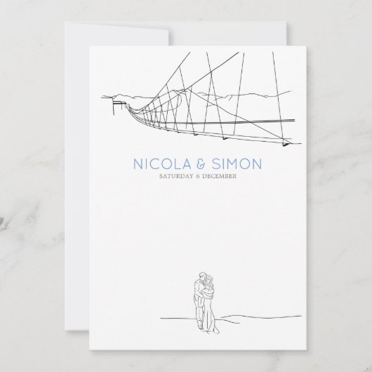 Ski Lounge in Liebe Schnee Berggipfel Brücke Einladung (Vorderseite)