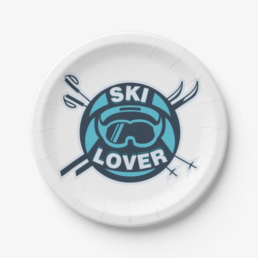 Ski Lover - Geschenk für Skifahrer Pappteller (Vorderseite)