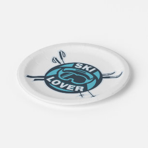 Ski Lover - Geschenk für Skifahrer Pappteller