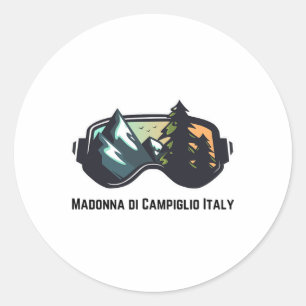 Ski Madonna Di Campiglio Italien Bergskifahren T M Runder Aufkleber