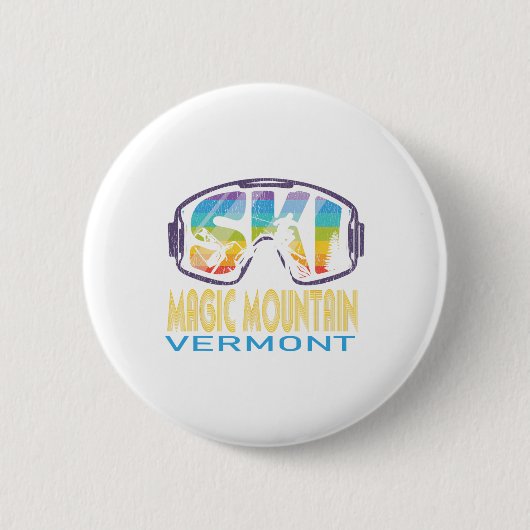 Ski Magic Mountain Vermont Skiurlaub Button (Vorderseite)