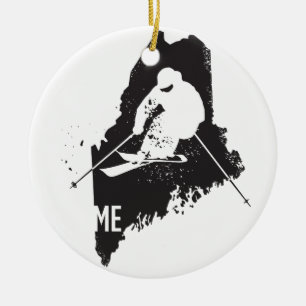 Ski Maine Keramikornament