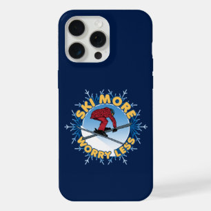 Ski Mehr, Sorge Weniger   Skifahren Zitat iPhone 15 Pro Max Hülle