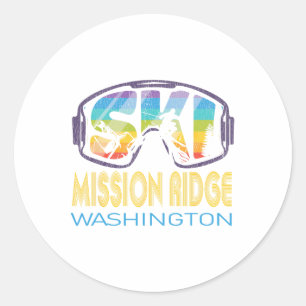 Ski Mission Ridge Washington Skiurlaub Runder Aufkleber