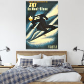 Ski Mont Blanc 1951 Vintag französisches Skifahren Leinwanddruck (Insitu (Schlafzimmer))