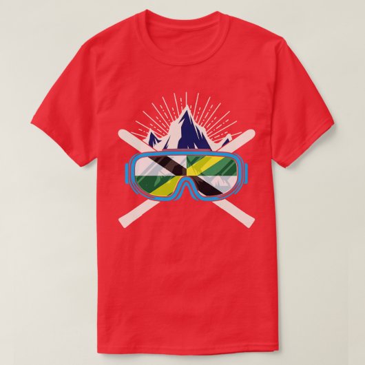 Ski Monterey California Flag Skifahrer Winter S T-Shirt (Design vorne)