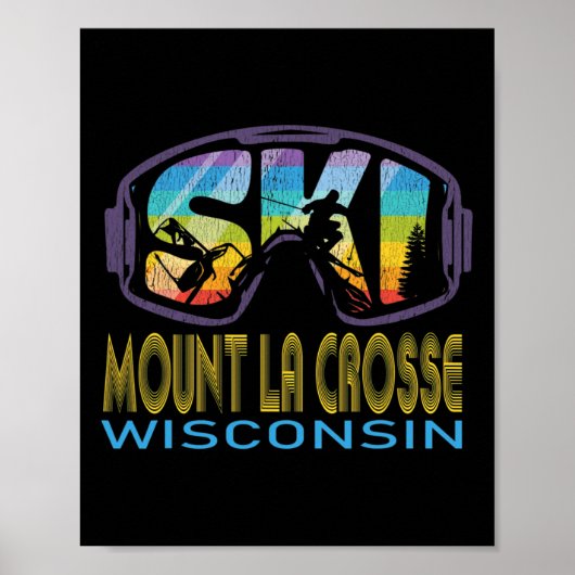 Ski Mount La Crosse Wisconsin Skiing Vacation Poster (Vorne)