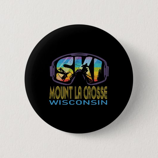 Ski Mount La Crosse Wisconsin Skiurlaub Button (Vorderseite)