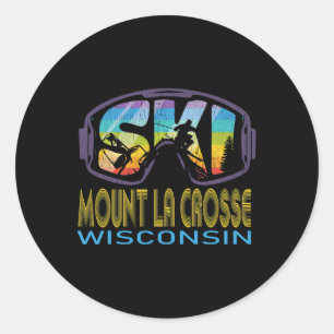 Ski Mount La Crosse Wisconsin Skiurlaub  Runder Aufkleber