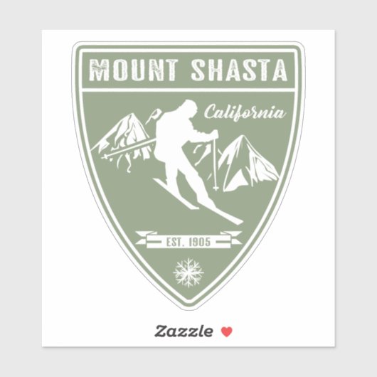 Ski Mount Shasta California Aufkleber (Blatt)