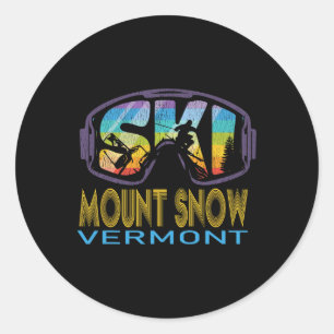 Ski Mount Snow Vermont Skiferien Runder Aufkleber
