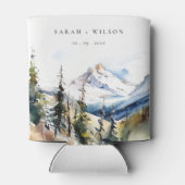 Ski Mountain Telluride Colorado Wasserfarbene Hoch Dosenkühler (Rückseite)