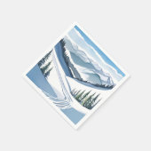 Ski Mountain Watercolor Serviette (Ecke)