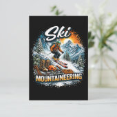 Ski Mountaineering Dankeskarte (Stehend Vorderseite)