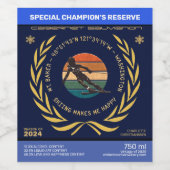 Ski Mt. Baker, Washington - Lady Skier Gelber Text Weinetikett (Einzelnes Label)