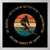 Ski Mt. Baker, Washington - Man Skier, Gelber Text Poster (Vorne)