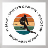 Ski Mt. Baker, Washington - Man Skier, Schwarzer T Poster (Vorne)