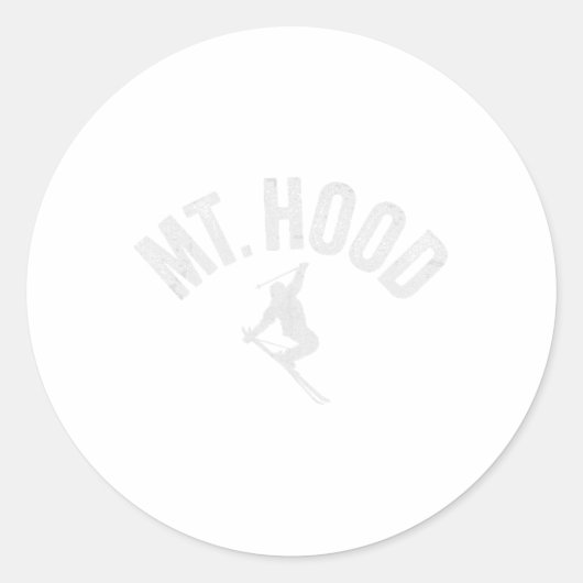Ski Mt Hood oder (oregon) Cooler Berg Hood Winter Runder Aufkleber (Vorderseite)