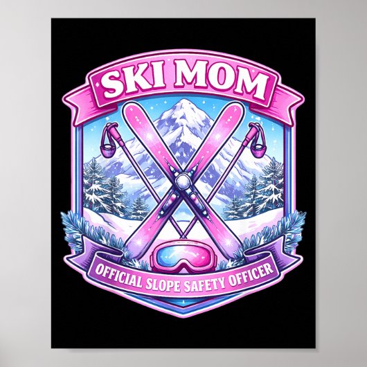 Ski-Mutter Hang-Sicherheitsbeamtin Muttertag Skifa Poster (Vorne)