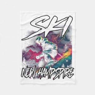Ski New Hampshire Abenteuer Skifahren Nh Usa Fleecedecke