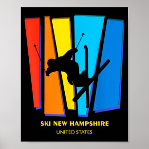 Ski New Hampshire Vereinigte Staaten Ski Skifahren Poster