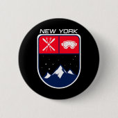 Ski New York Mountain Skipass Skipass Po Button (Vorderseite)