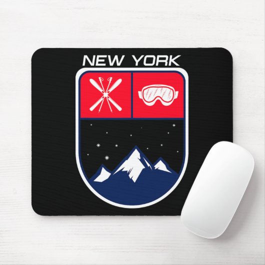 Ski New York Mountain Skipass Skipass Po Mousepad (Mit Mouse)