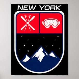 Ski New York Mountain Skipass Skipass Po Poster
