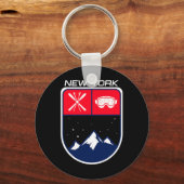 Ski New York Mountain Skipass Skipass Po Schlüsselanhänger (Vorderseite)