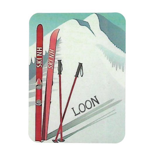 Ski NH Loon Berg Vintage Skipiste Magnet (Vertikal)