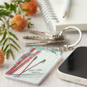 Ski NH Waterville Tal Vintage Skikarte Schlüsselanhänger (Vorderseite rechts)