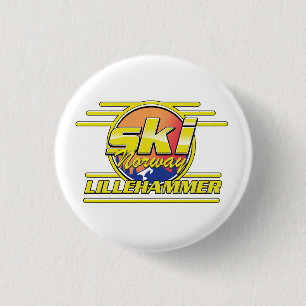 Ski Norwegen Lillehammer 80er vibe Button