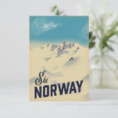Ski Norwegen RSVP Karte (Stehend Vorderseite)