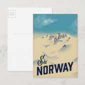 Ski Norwegen RSVP Karte (Vorne/Hinten)