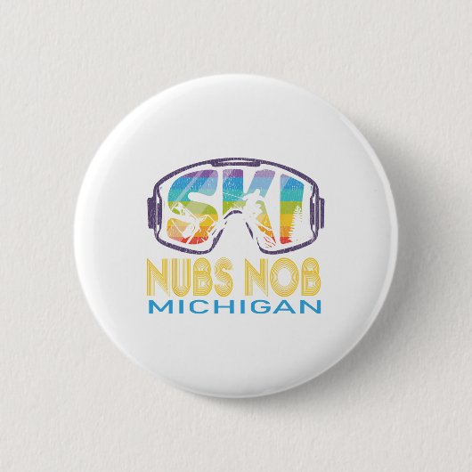 Ski Nubs Nob Michigan Skiurlaub Button (Vorderseite)