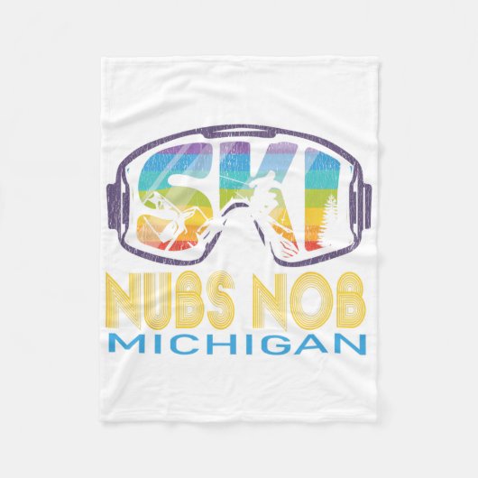 Ski Nubs Nob Michigan Skiurlaub Fleecedecke (Vorderseite)
