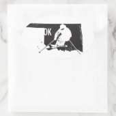 Ski Oklahoma Ovaler Aufkleber (Tasche)