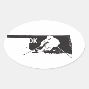 Ski Oklahoma Ovaler Aufkleber
