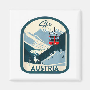 Ski Österreich Retro Vintage Stil österreichisches Magnet