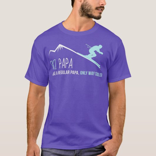 Ski Papa Funny Niedlicher Winter Skipass T-Shirt (Vorderseite)
